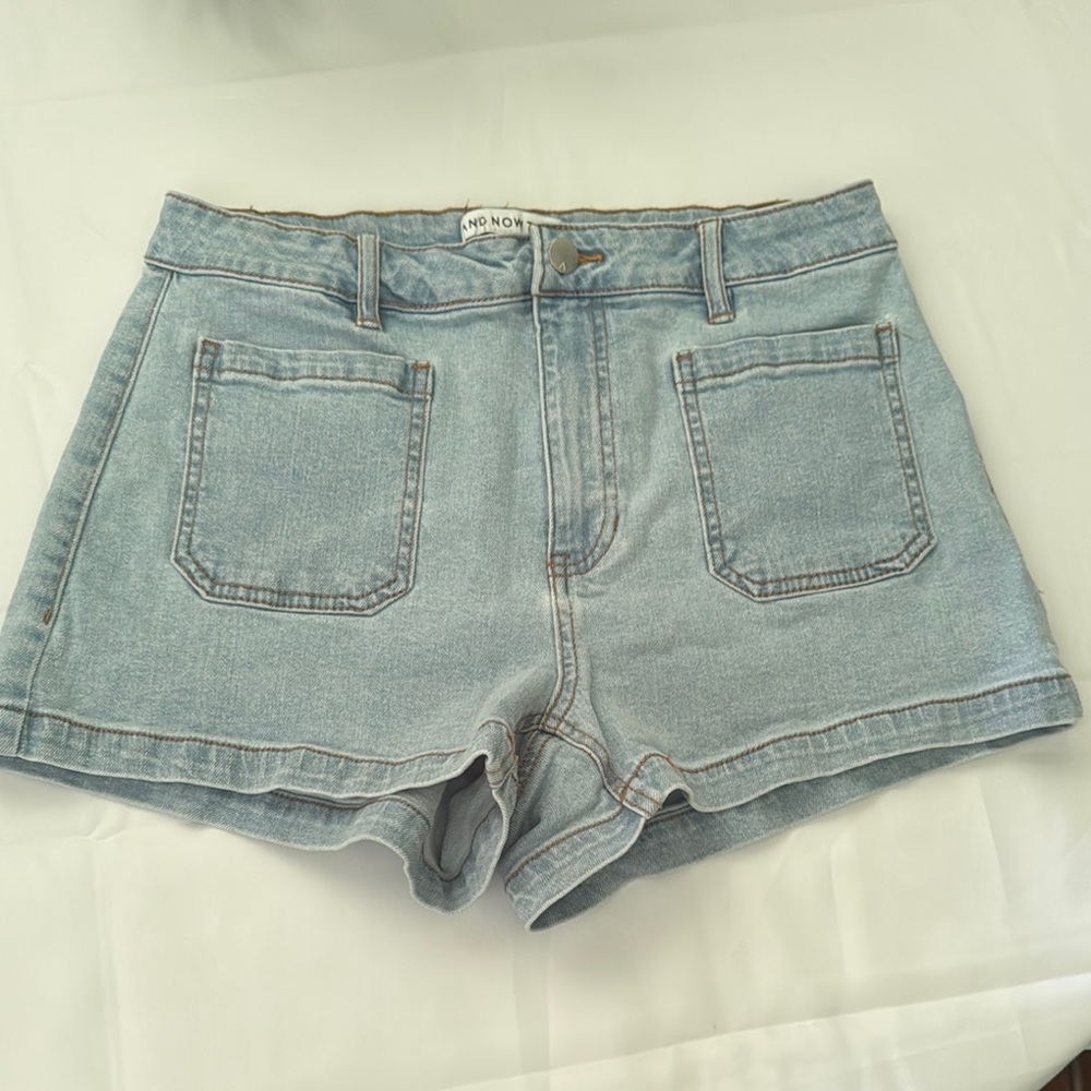 And Now This Hi-Rise Women's Light Blue Denim Shorts Size 27 Festival, Western - Picture 2 of 8